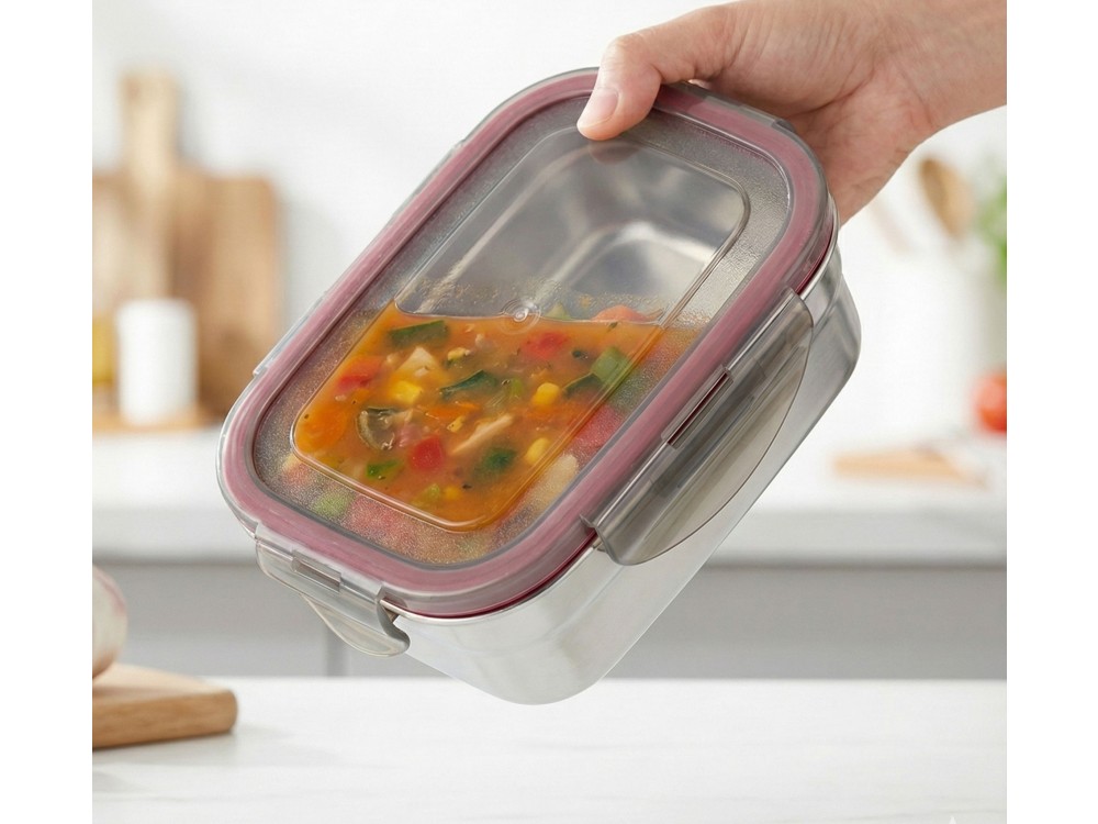 AJ Inox Φαγητοδοχείο Αεροστεγές με Πλαστικό Καπάκι, 400ml