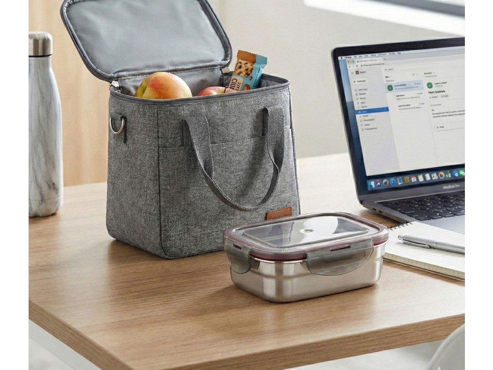 AJ Inox Φαγητοδοχείο Αεροστεγές με Πλαστικό Καπάκι, 800ml