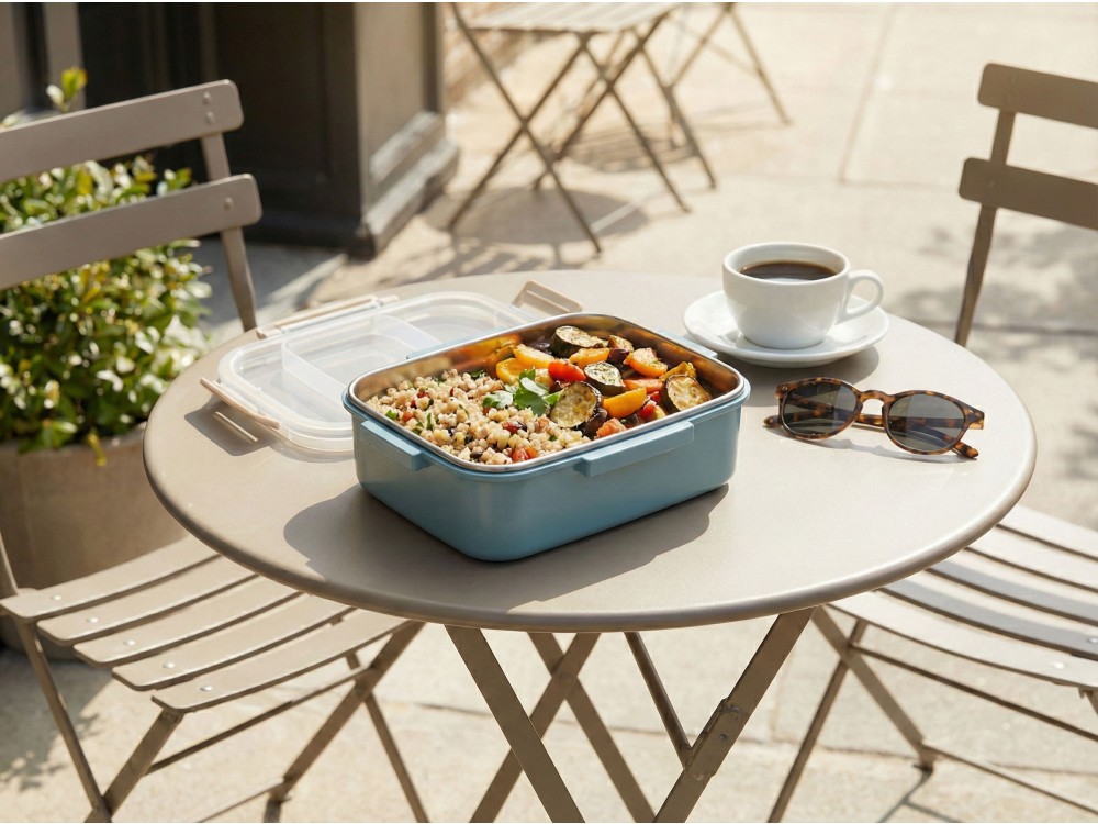 AJ Lunch Box, Ισοθερμικό Inox Δοχείο Φαγητού από Ανοξείδωτο Χάλυβα, 18x12.5x7.5cm, Petrol