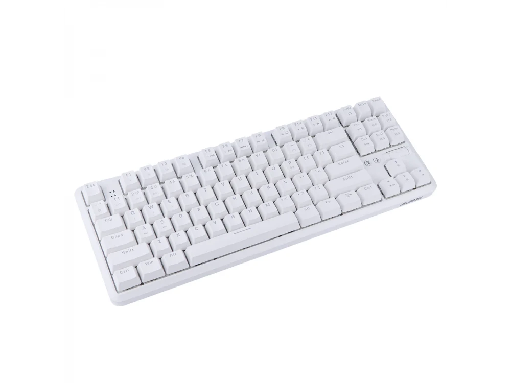 Ajazz K870T Wireless Mechanical RGB Keyboard Hot Swappable, Bluetooth Gaming Keyboard with Red Switches, Tenkeyless, White