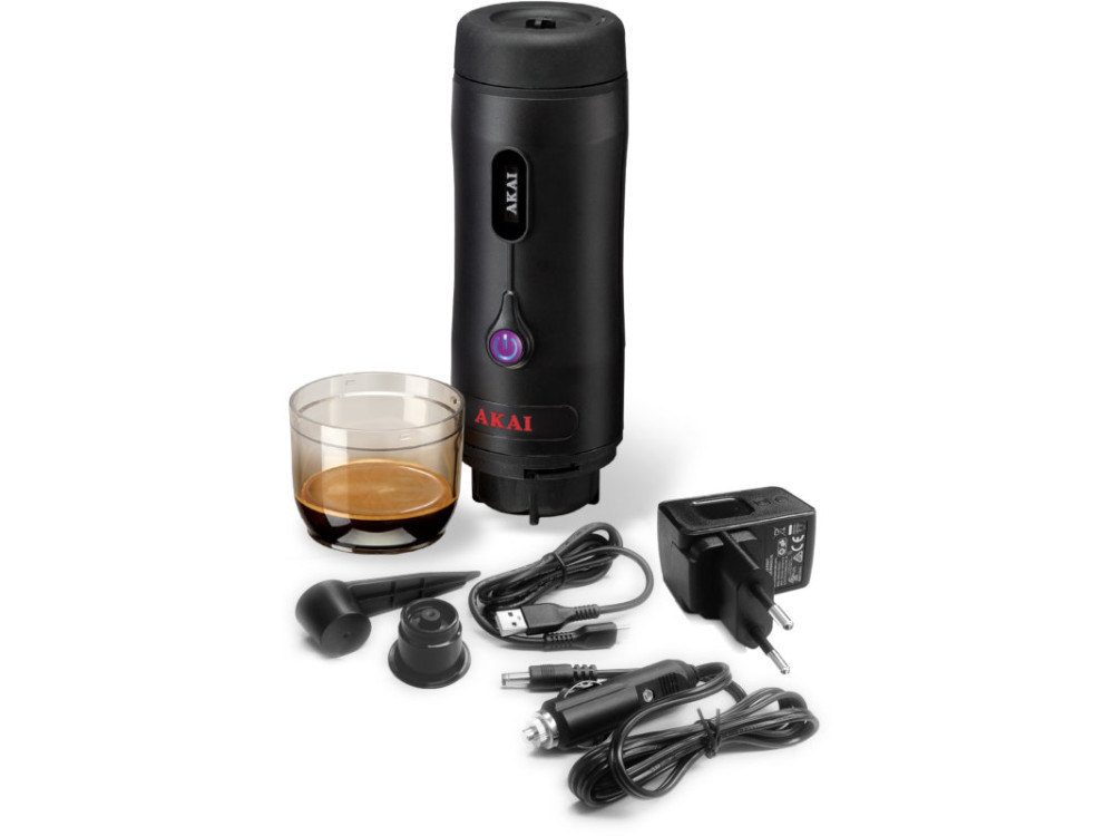 Akai AESP-312 Portable Espresso Machine 75W For Coffee in Capsules, 15 Bar, Black