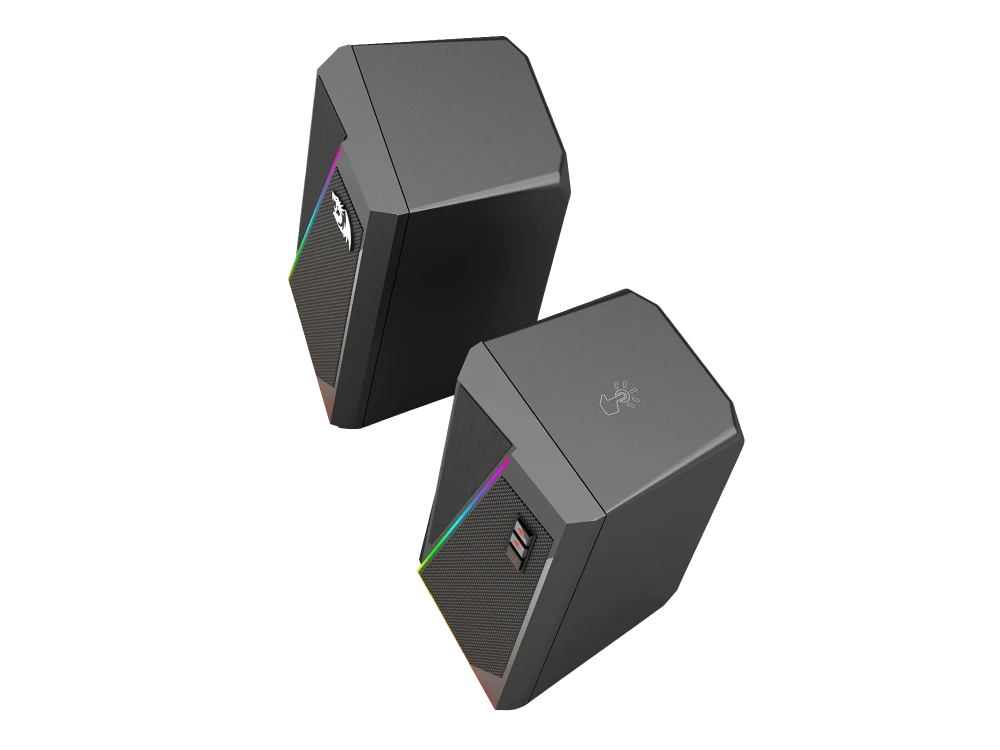 Redragon GS520 ANVIL Computer Speakers 2.0 with RGB Lighting, USB Powered & 10W Power, Black