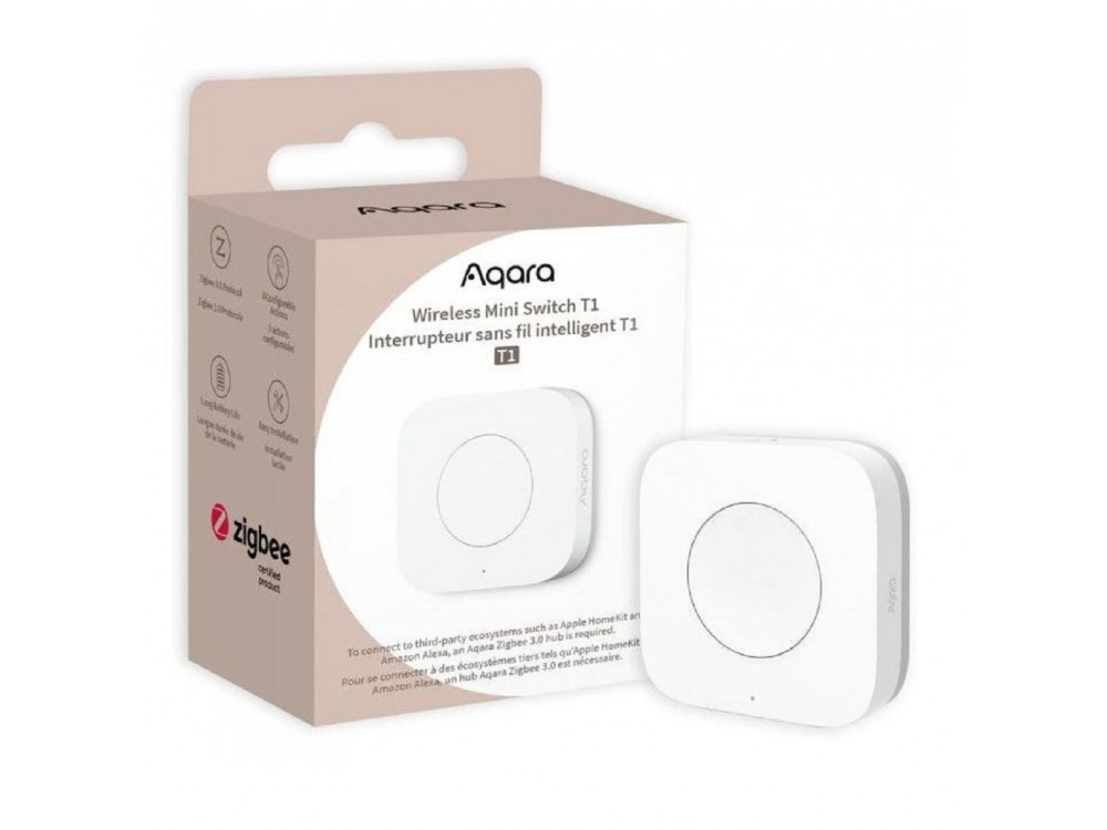 AQARA Wireless Mini Switch T1, Smart Intermediate Switch with ZigBee Connection