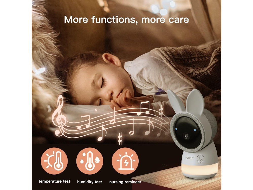 Arenti AINanny Baby Monitor, Ενδοεπικοινωνία Μωρού Ασύρματη, 2K, 5" LCD, Pan & Tilt, 2-Way Audio & Χρήση με APP