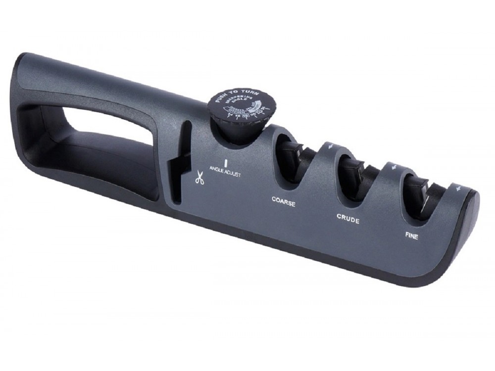 Vilde Premium Kitchen Knife Sharpener, Handheld Knife Sharpener with 4 Sharpening Levels, Black