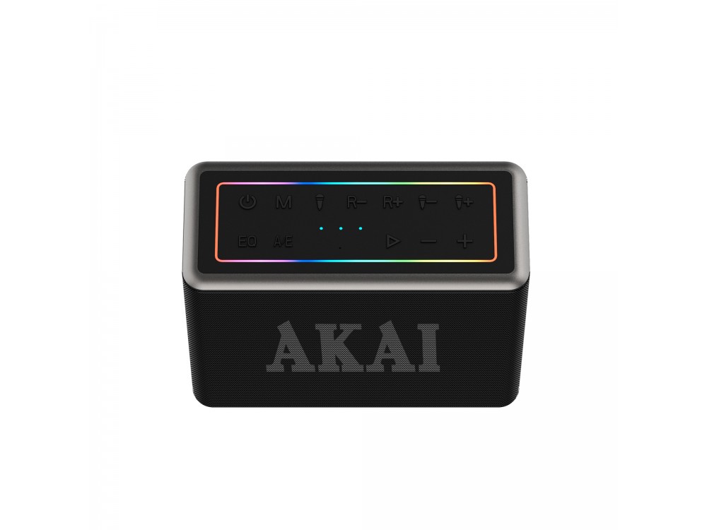 AKAI ABTSW-120 Waterproof Portable Bluetooth Speaker with 2 Wireless Microphones, TWS, 80W