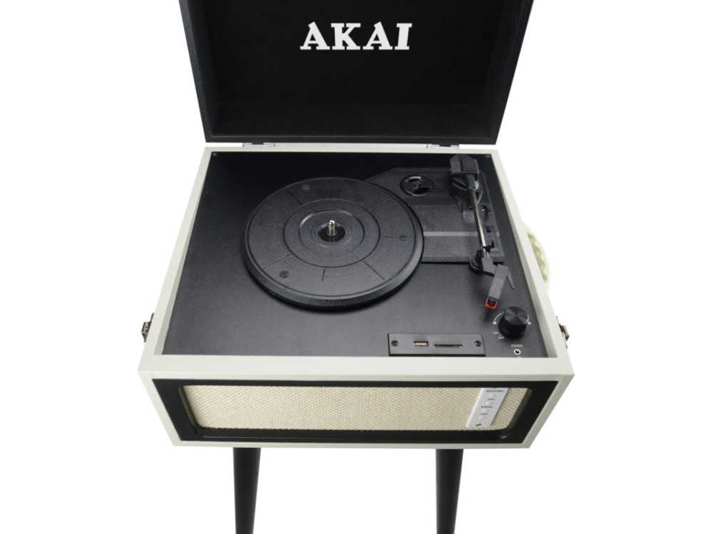 Akai ATT-100 BT Pick-up, Βαλιτσάκι Πικάπ με Προενίσχυση Ενσωματωμένα Ηχεία, Πόδια, Bluetooth 5.0, Aux-in RCA Out & Θύρα Micro SD