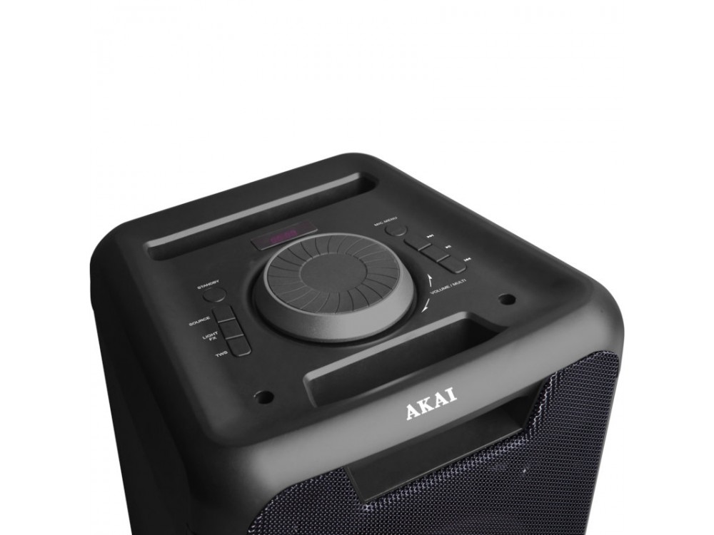 Akai Party Box 800 Portable Bluetooth Speaker 60W RMS with LED, TWS, 6.5mm for Instrument / Microphone & Battery Life up to 4 Hours