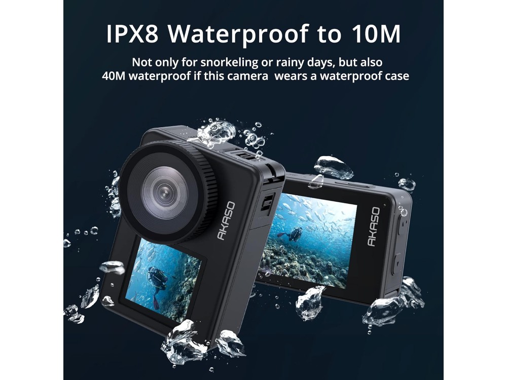 Akaso Brave 7 4K IPX8 Waterproof Sport Action Camera with EIS 2.0 & Voice Control, Gray