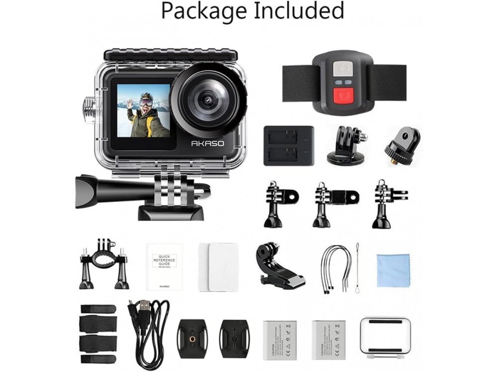 Akaso Brave 7 LE 4K Action Camera with Touch Screen, 20MP, WiFi, Waterproof 40M, Dual-Display & 6-Axis Stabilization