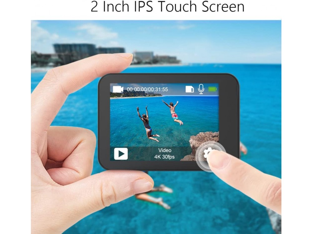Akaso V50 X Native 4K Action Camera με Touch Screen, 20MP, WiFi, Waterproof 40Μ & Image Stabilization (New Versio