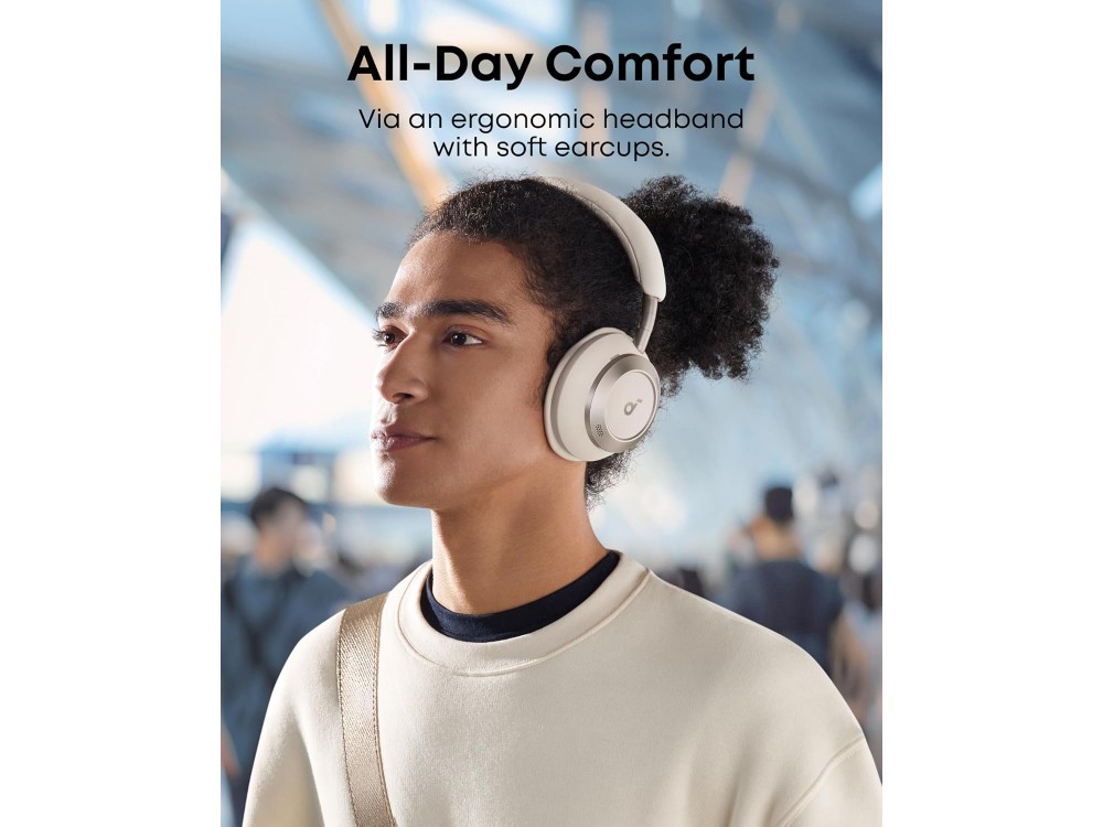 Anker Soundcore Space One Pro Bluetooth 5.3 ακουστικά, 4-Stage Active noise cancellation & LDAC Hi-Res Wireless Audio, White