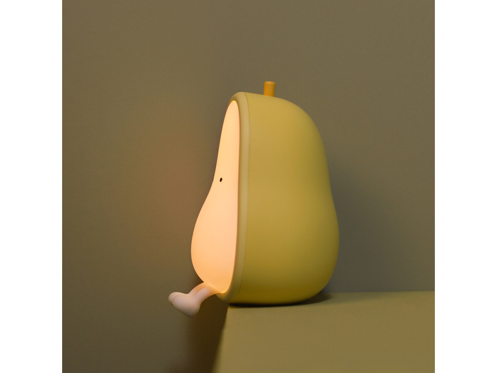 Allocacoc Pear Night Lamp MUID Light, Επιτραπέζιο Φωτάκι Νυχτός / Παιχνίδι Αχλάδι, από Μαλακή Σιλικόνη, με Χρονοδιακόπτη