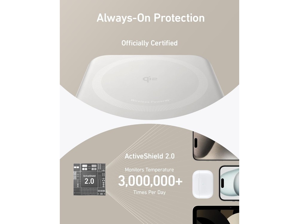 Anker PowerCore MagGo 10K, Μαγνητικό Power Bank 10.000mAh Qi2 Certified 15W MagSafe για iPhone 14 / 15 Series, White