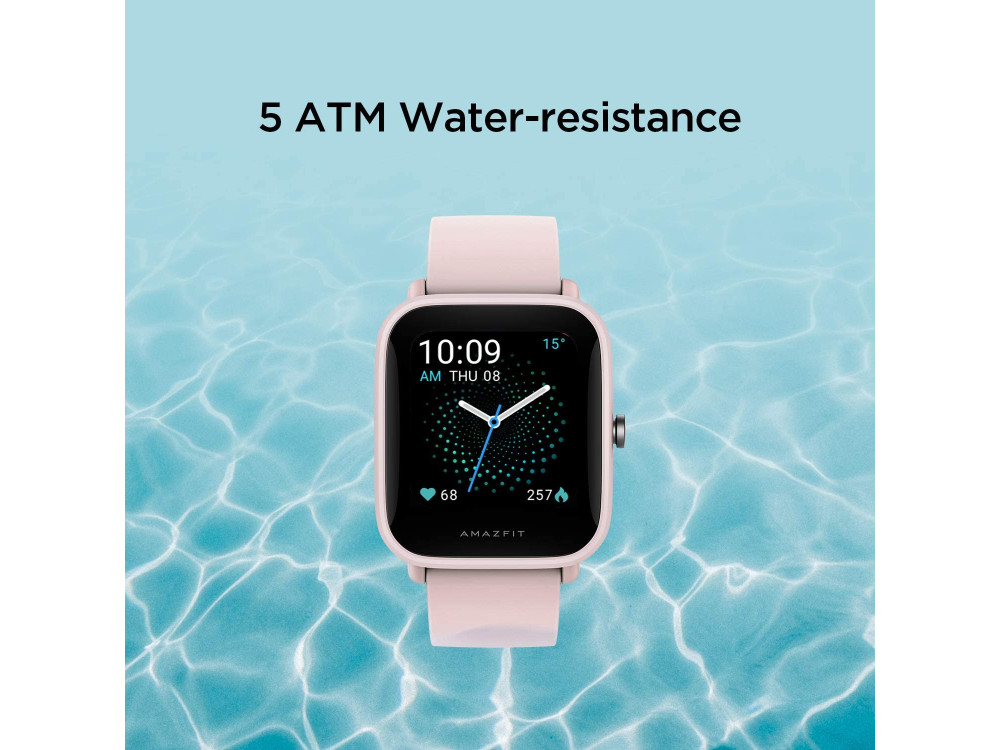 Amazfit Bip U Smartwatch 41mm με Παλμογράφο, Αδιάβροχο, Pink