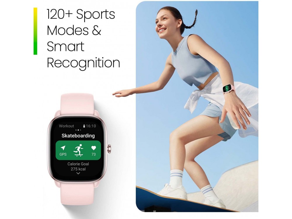 Amazfit GTS 4 Mini 42mm Smartwatch 1.65" AMOLED Screen, GPS, 5ATM Waterproof, Flamingo Pink