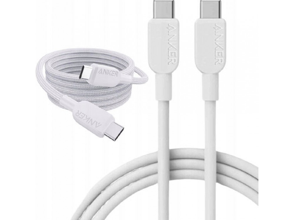 Anker 310 USB-C to USB-C Cable 0.9m with Nylon Braid 240W USB-IF Certified Super Fast Charging, White
