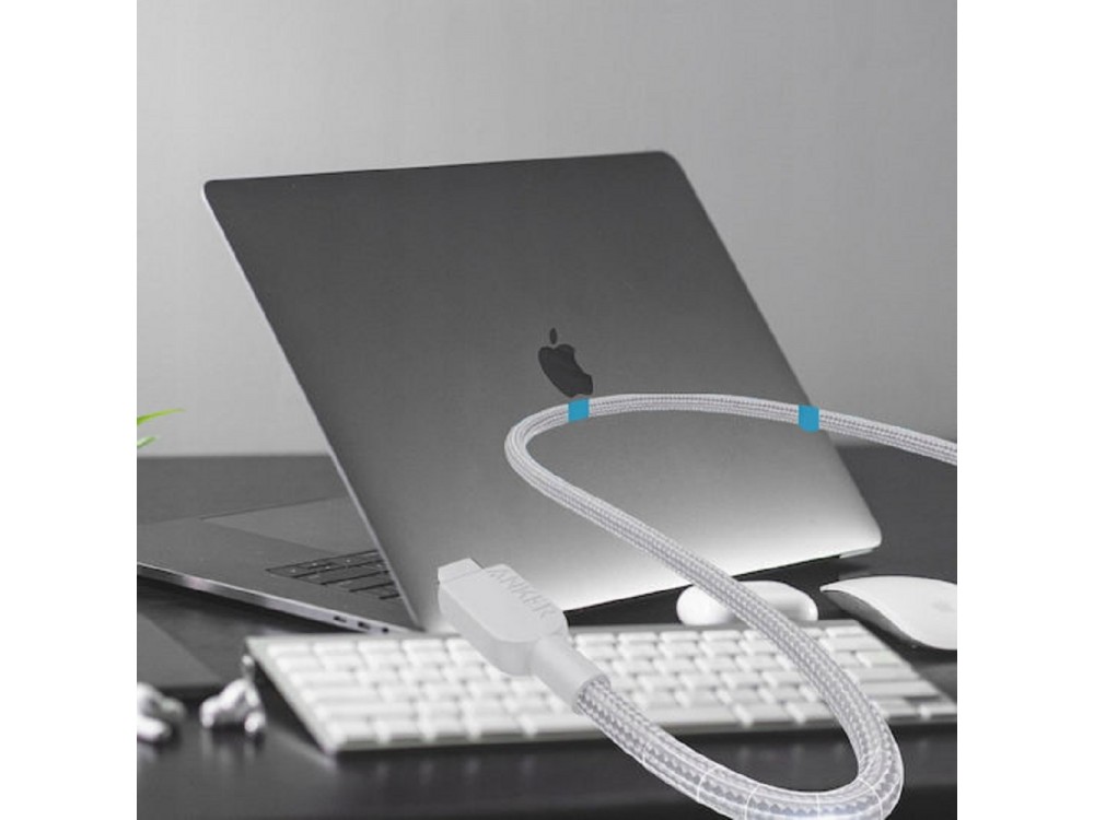 Anker 310 USB-C to USB-C Cable 0.9m with Nylon Braid 240W USB-IF Certified Super Fast Charging, White