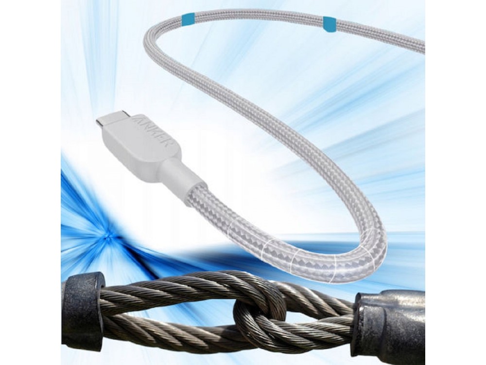 Anker 310 USB-C to USB-C Cable 0.9m with Nylon Braid 240W USB-IF Certified Super Fast Charging, White