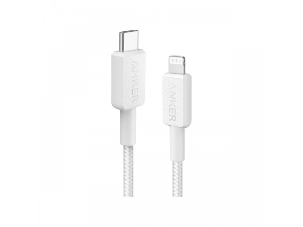 Anker 322 USB-C to Lightning Cable, with Nylon Braiding, 3ft, White