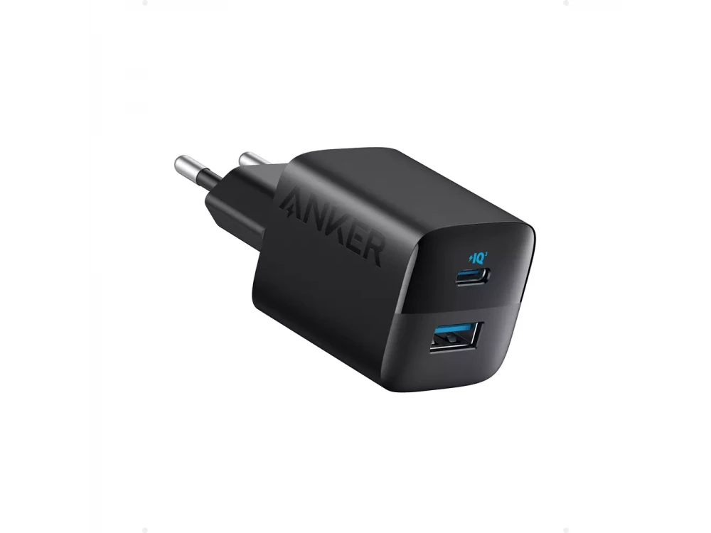 Anker 323 Ultra-Compact 2-port Wall Charger 33W with Type-C PD / PIQ3.0 & ActiveShield, Black