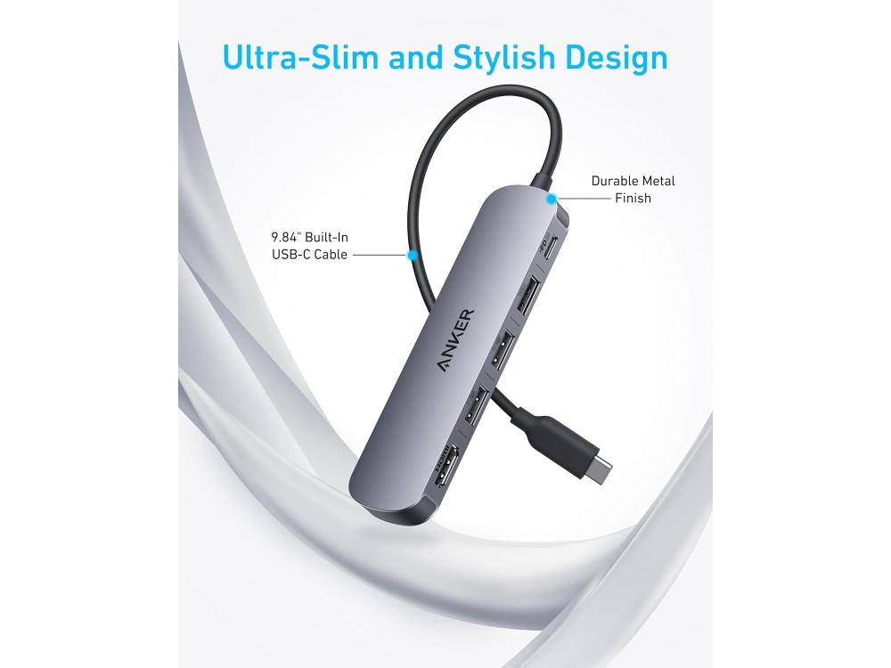 Anker 5-in-1 USB-C Data Hub HDMI / 4K + USB-A 3.0 5Gbps + USB-A 2.0*2 + 90W PD Charging