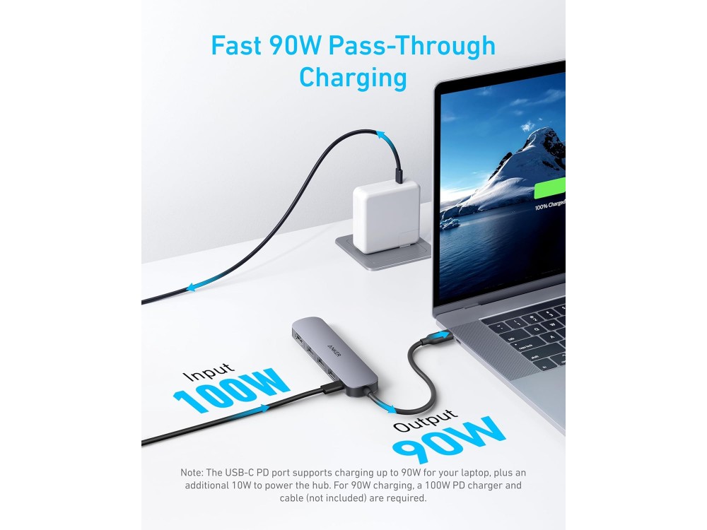 Anker 5-in-1 USB-C Data Hub HDMI / 4K + USB-A 3.0 5Gbps + USB-A 2.0*2 + 90W PD Charging