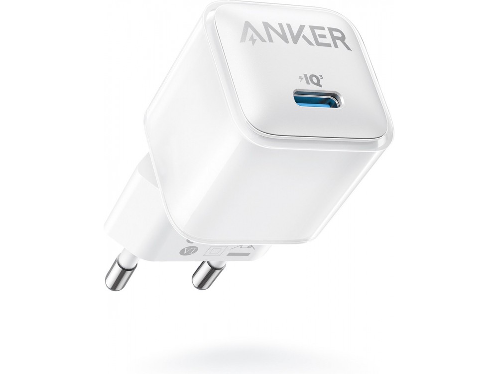 Anker 512 Nano Pro Φορτιστής πρίζας 20W Type-C με GaN PD / PIQ3.0 / PPS & ActiveShield, White