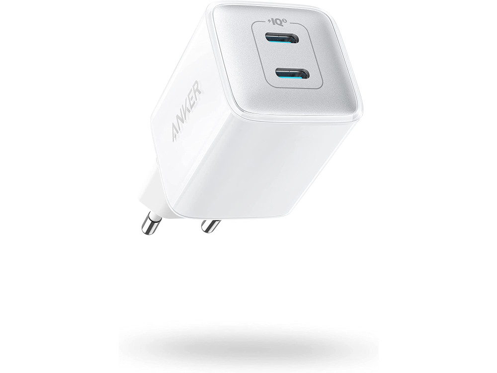 Anker 521 Nano Pro 2-port wall charger 40W Type-C with GaN PD / PIQ3.0 / PPS & ActiveShield, Arctic White