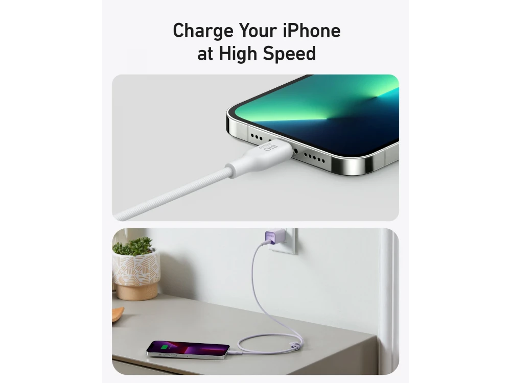 Anker 541 USB-C σε Lightning καλώδιο 1.8μ. για Apple iPhone / iPad / iPod MFi, Bio-Based, Aurora White