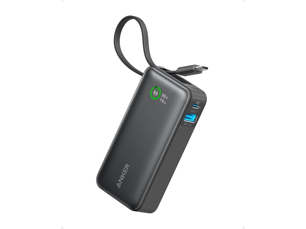 Anker 545 PowerCore 10K 30W USB-C Power Bank 10.000mAh με Ενσωματωμένο Καλώδιο, Μαύρο