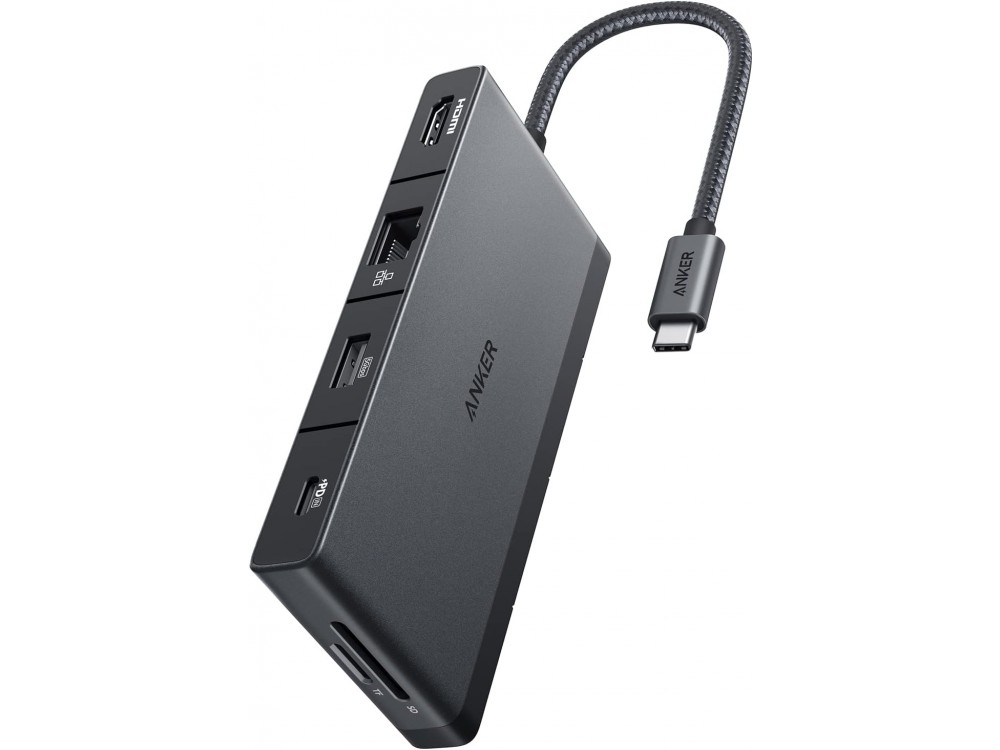 Anker 552 9-in-1 USB-C Hub - 85W PD IN + 1* USB-A 3.0 + 2* USB-A 2.0 ports + 1* USB-C 3.0 + 4K HDMI 1.4 (4K@30Hz) + LAN + SD