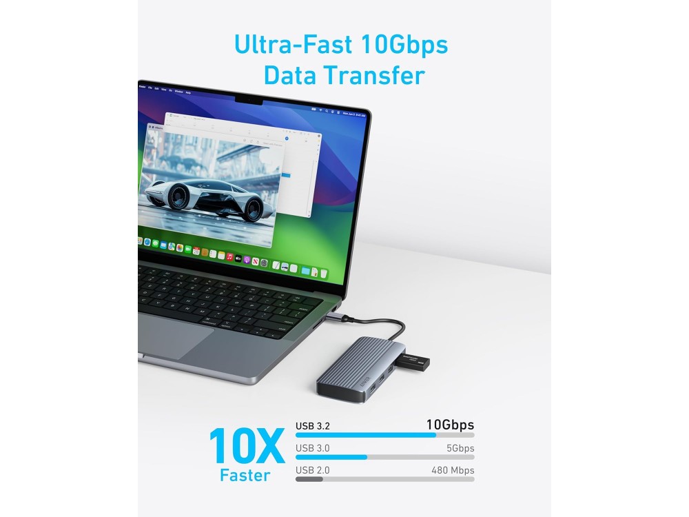 Anker 7-in-1 USB-C Data Hub Dual 4K HDMI + USB-A 3.2 10Gbps + 2*USB-A 2.0 + USB-C PD 85W, Black