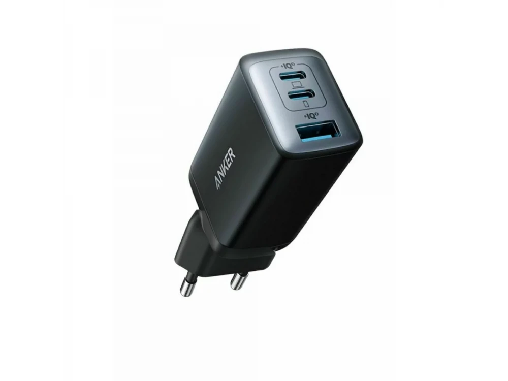 Anker 735 Nano II Φορτιστής πρίζας 3-θυρών 65W Type-C με GaN II PD / PIQ3.0 / PPS, Μαύρος - A2667G11