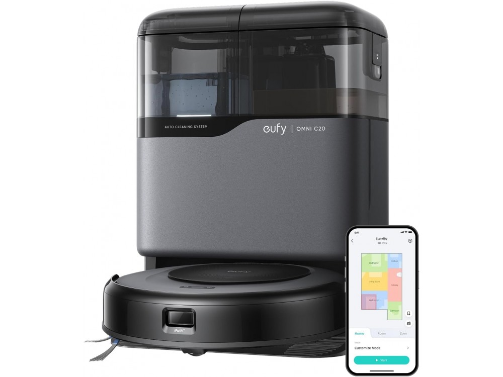 Anker Eufy C20 - Smart Robot Vacuum / Mopping Cleaner 7,000Pa with Self-Cleaning Mop & Dock, Black
