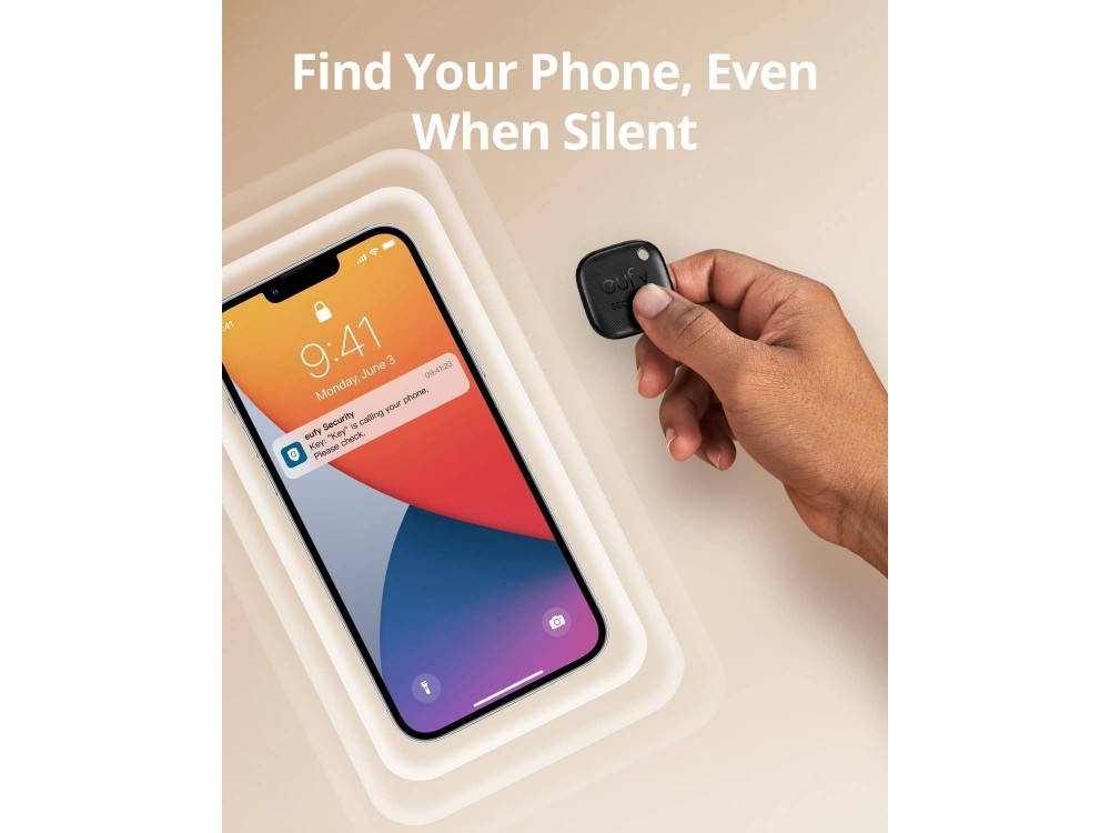 Anker Eufy SmartTrack Link, Αδιάβροχο Bluetooth Tracker για Ακουστικά, Κινητό & Αποσκευές, Συμβατό με Find My (iOS only), Μαύρο