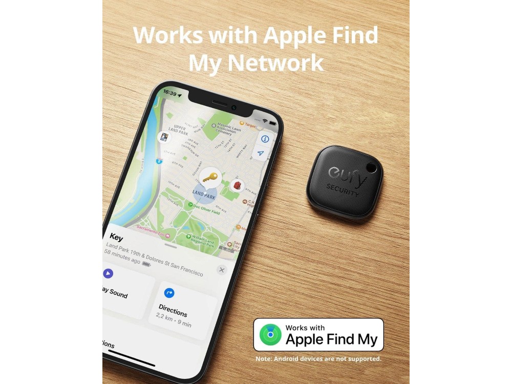 Anker Eufy SmartTrack Link, Waterproof Bluetooth Tracker for Headphones, Phone & Luggage, Compatible with Find My (iOS), Set of 4