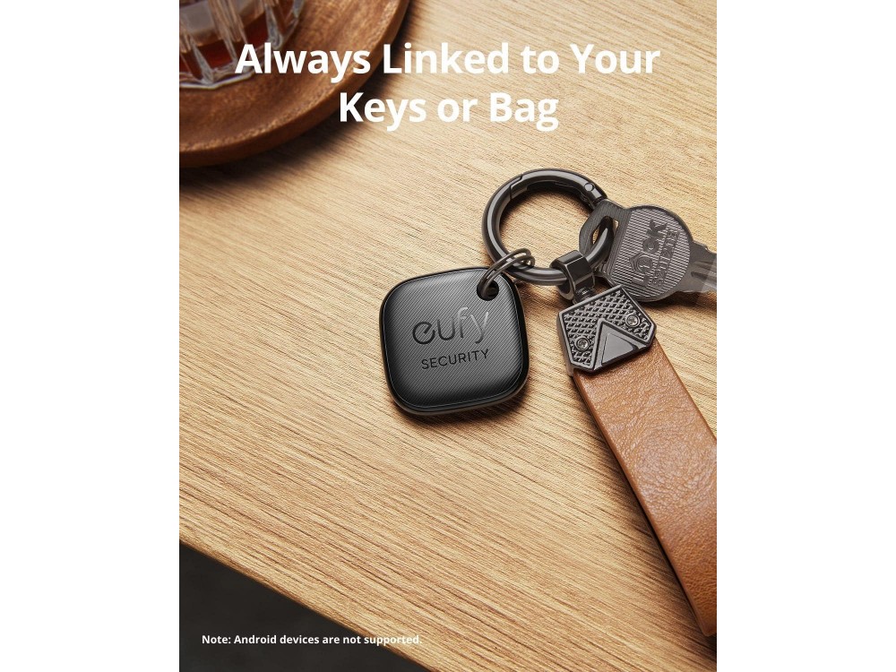 Anker Eufy SmartTrack Link, Waterproof Bluetooth Tracker for Headphones, Phone & Luggage, Compatible with Find My (iOS), Set of 4