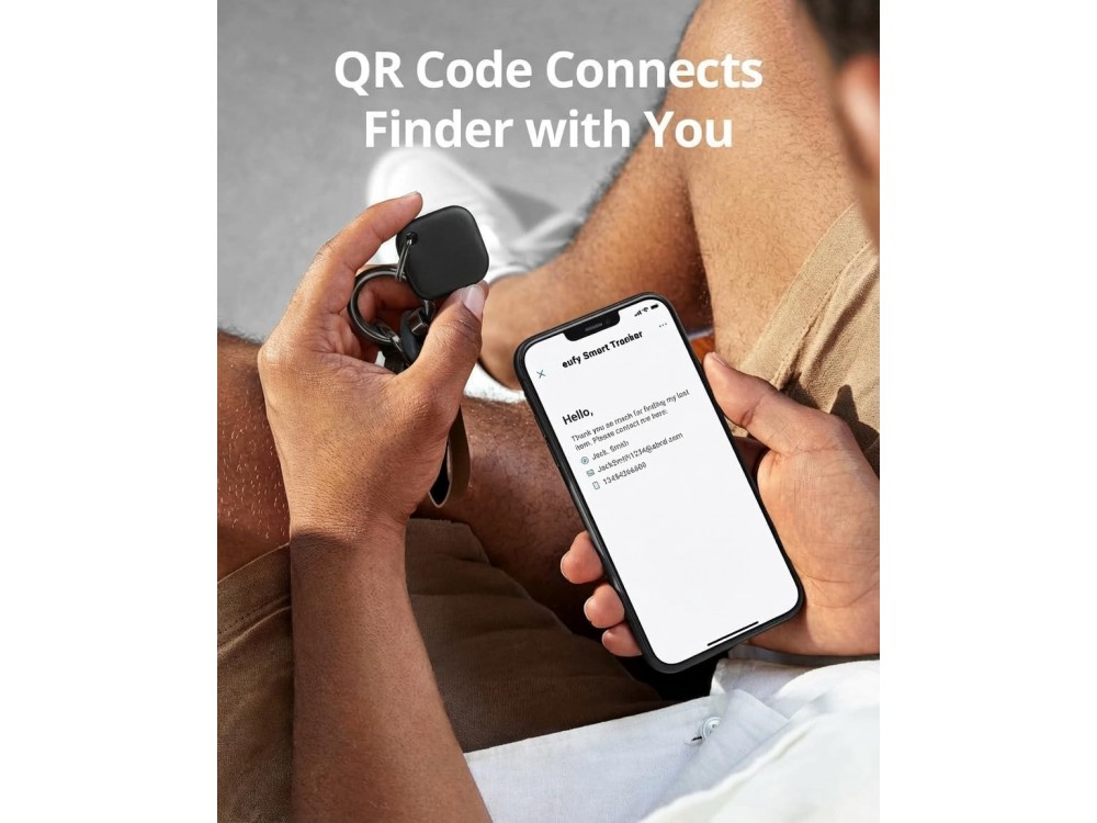 Anker Eufy SmartTrack Link, Waterproof Bluetooth Tracker for Headphones, Phone & Luggage, Compatible with Find My (iOS), Set of 4