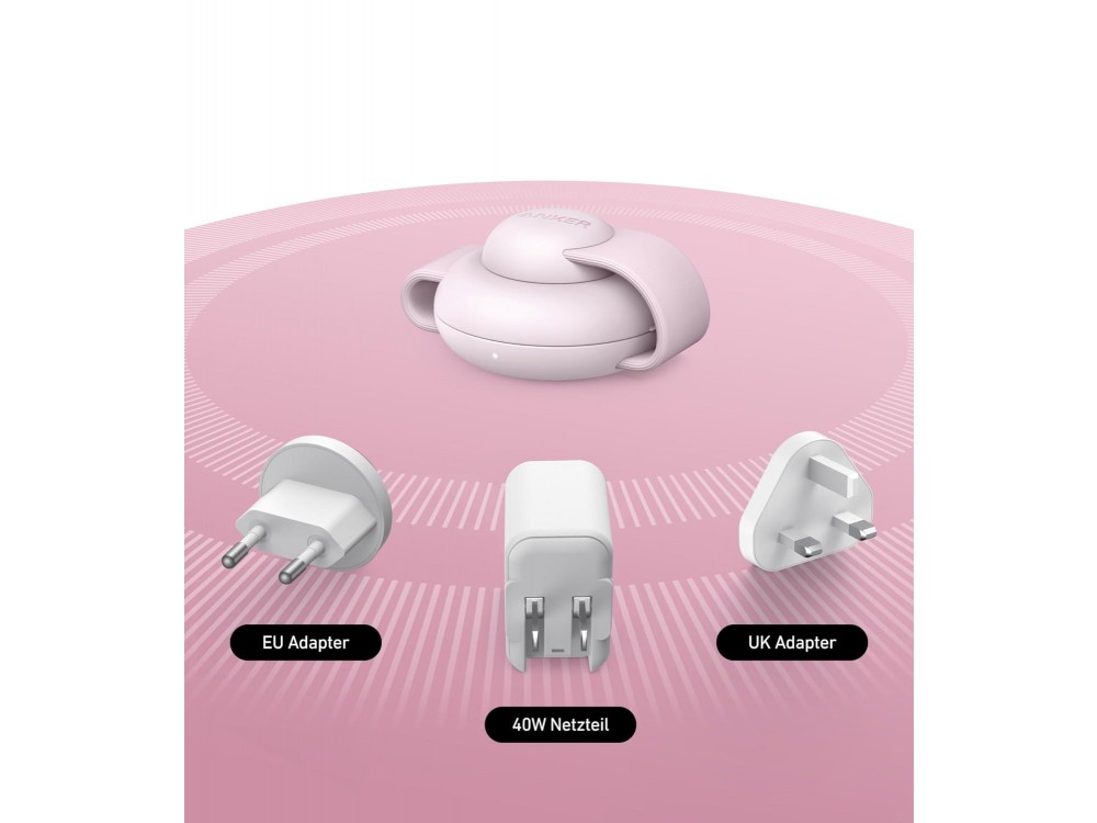 Anker MagGo 3-in-1 Qi2 MagSafe 15W, Wireless Magnetic Charger iPhone, AirPods & Apple Watch set with Charger, Pink