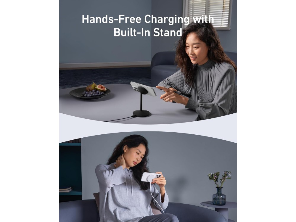 Anker MagGo Qi2 MagSafe Wireless Magnetic Charger for iPhone / AirPods, Black