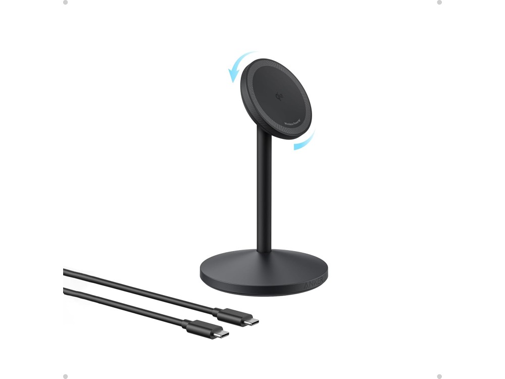 Anker MagGo Qi2 MagSafe Wireless Magnetic Charger for iPhone / AirPods, Black