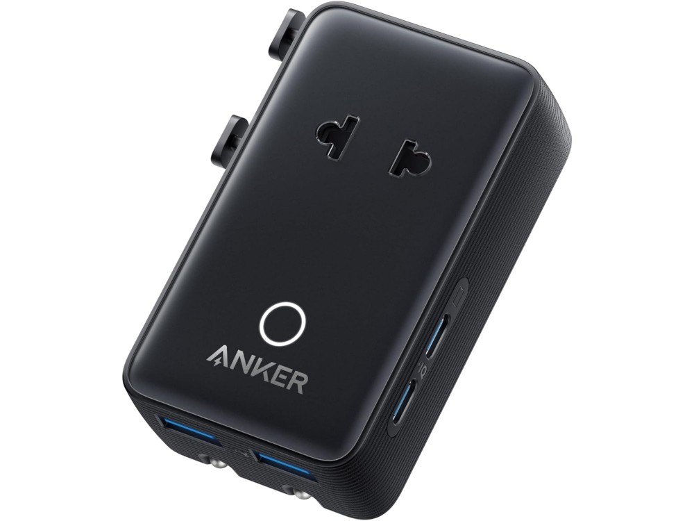 Anker Nano Travel Adapter 5-in-1 20W Travel Adapter with USB-C PD & 2x USB-A, Black