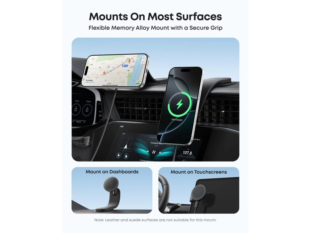 Anker Nano Wireless Car Charger 15W, MagGo set with Car Charger