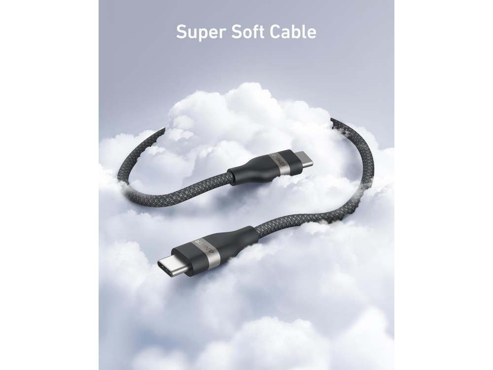 Anker Nano Καλώδιο USB-C σε USB-C 0.9μ. 240W με Νάυλον ύφανση, Black