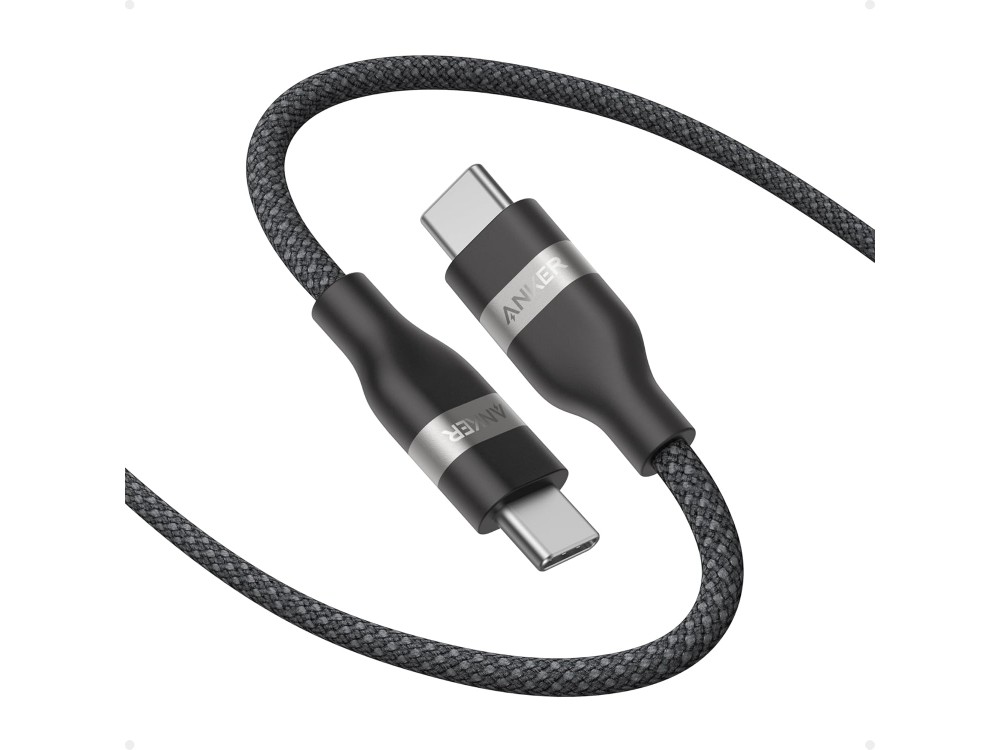 Anker Nano Καλώδιο USB-C σε USB-C 0.9μ. 240W με Νάυλον ύφανση, Black