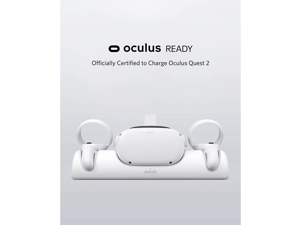 Anker Oculus Quest 2 Charging Dock, Oculus Certified Βάση Φόρτισης για VR Headset + Controller Holder σετ με Μπαταρίες & Καλώδιο