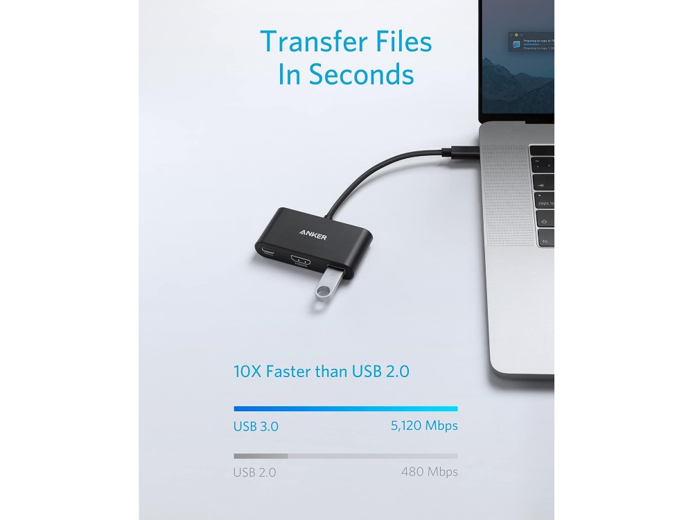 Anker PowerExpand 3-in-1 USB C Data Hub with HDMI/4K + USB3.0 + 100W PD Charging