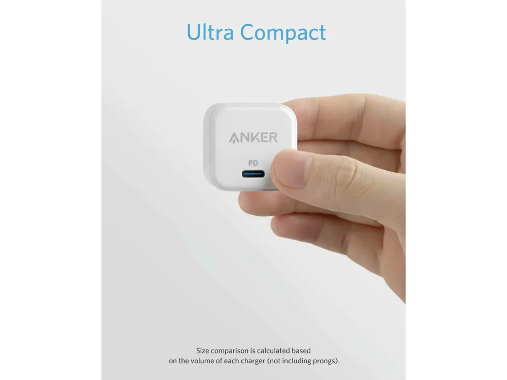 Anker PowerPort III Cube Φορτιστής πρίζας 20W Type-C με PD/PIQ3.0, Λευκός - A2149G21