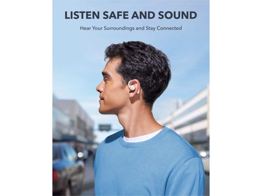 Anker Soundcore AeroFit Bluetooth 5.3 Ακουστικά Open-Ear με BassUp, IPX7 & APP, Soft Pink